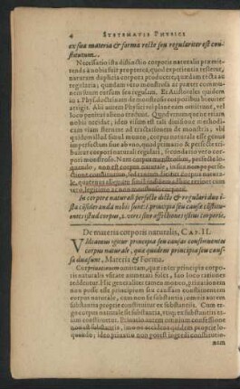 De materia corporis naturalis, Cap. II.