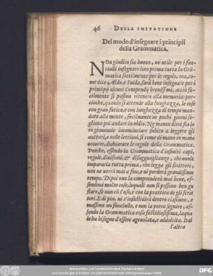 Del mondo d'insegnare i principii della Grammatica.
