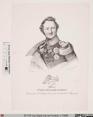Bildnis Hermann Ludwig Heinrich von Pückler-Muskau (1822 Fürst)