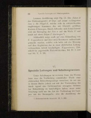 VI. Specielle Leitungen und Schaltungsweisen.
