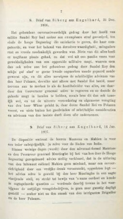 8. Brief van Siberg aan Engelhard, 31 Dec. 1806