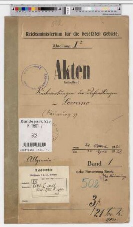 Rückwirkungen der Verhandlungen in Locarno. Räumung usw.