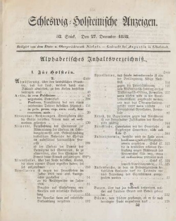 Alphabetisches Inhaltsverzeichniß