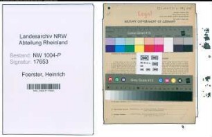Entnazifizierung Heinrich Foerster , geb. 05.07.1880 (Landgerichtsdirektor)