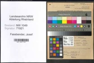 Entnazifizierung Josef Fassbender , geb. 31.07.1903 (Ingenieur)