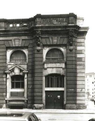 Dresden-Neustadt, Ritterstraße 1. Markthalle (1899). Teilansicht der Südfassade