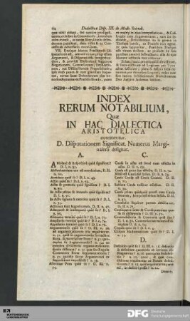 Index Rerum Notabilium