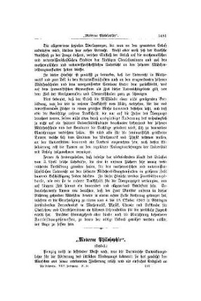 "Moderne Philosophie" : (Schluß)