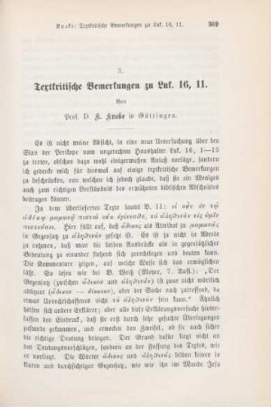 369-373 Textkritische Bemerkungen zu Luk. 16, 11