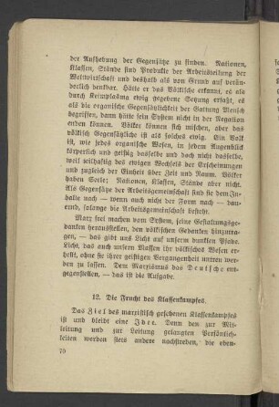 12. Die Frucht des Klassenkampfes