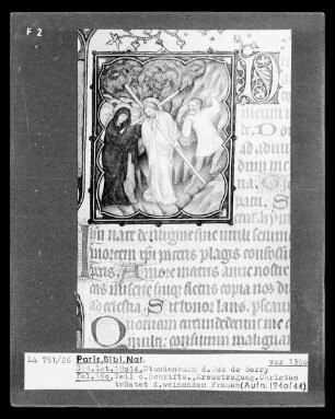 Petites Heures des Herzogs von Berry — Kleinbild, 10-zeilig: Die Kreuztragung Christi, Folio 160 recto