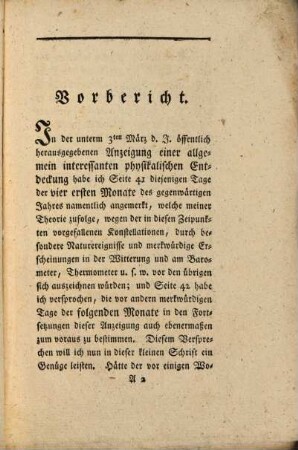 Fortgesetzte Anzeigung der Tage dieses 1791. Jahres, welche durch besondere Naturereignisse sich auszeichnen werden : nebst der Konstellations-Tabelle für dieses Jahr