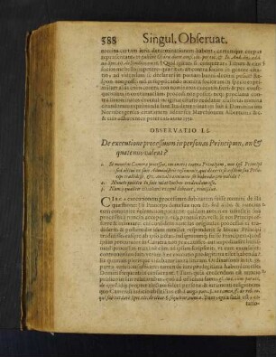 Observatio LI. De executione processuum in personas Principum, an et quatenus valeat?