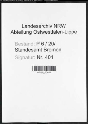 Sterberegister Standesamt Bremen