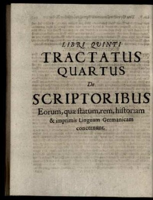 Libri Quinti Tractatus Quartus De Scriptoribus ...