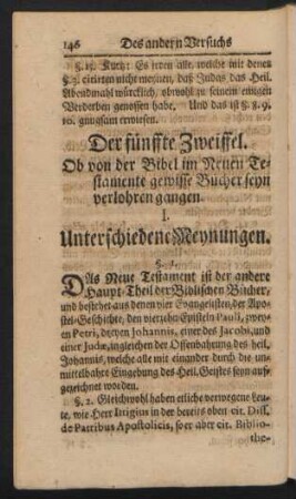 Der fünffte Zweiffel.