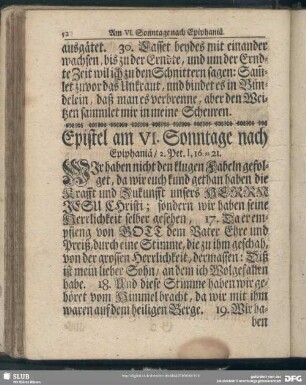 [Am VI. Sonntage nach Epiphaniae]