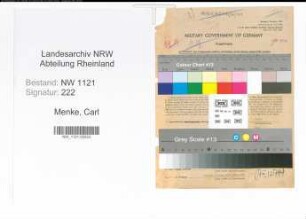 Entnazifizierung Carl Menke , geb. 11.02.1891 (Drogeriegehilfe)