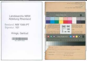 Entnazifizierung Gertrud Krings , geb. 28.09.1919 (Postangestellte)
