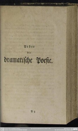 [II.] Ueber die dramatische Poesie