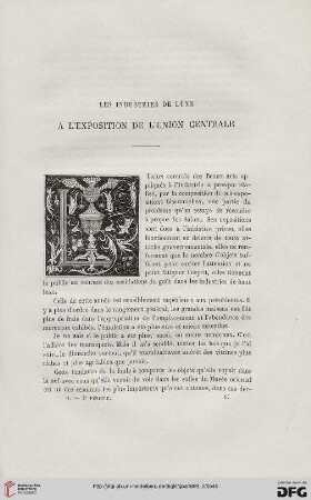 2. Pér. 2.1869: Les industrie de luxe à l'exposition de l'Union Centrale