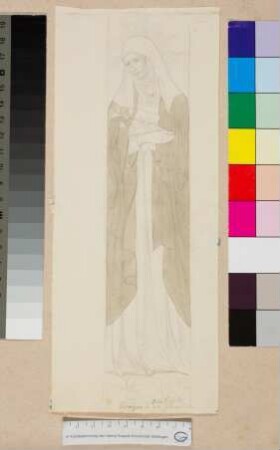 Heilige Nonne aus einem kleinen Bildfeld am rechten Rand der Pala di Perugia von Fra Angelico
