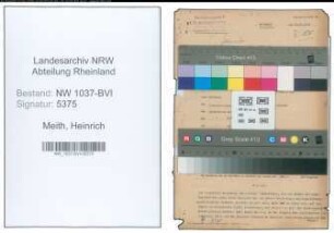 Entnazifizierung Heinrich Meith , geb. 06.10.1893 (Postamtmann)