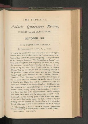 The Reform of Persia.