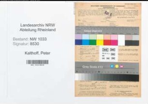 Entnazifizierung Peter Kalthoff , geb. 04.09.1922 ()