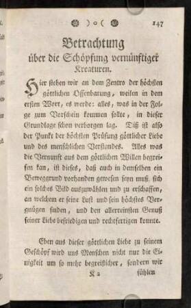 147-173, Betrachtung über die Schöpfung vernünftiger Kreaturen.