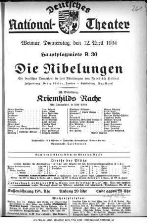 Die Nibelungen III. Abteilung: Kriemhilds Rache