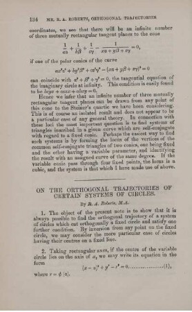 On the orthogonal trajectories of certain systems of circles.