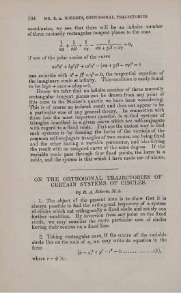 On the orthogonal trajectories of certain systems of circles.