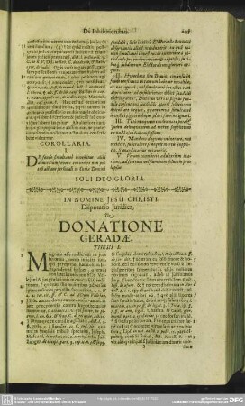 Disputatio Juridica, De Donatione Geradae