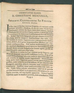 Observatio CLXXXI. - CXCIV.
