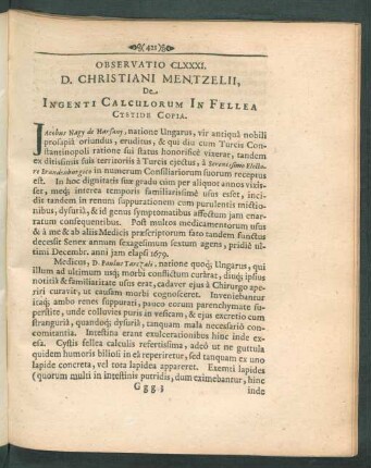 Observatio CLXXXI. - CXCIV.