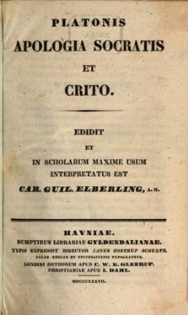 Apologia Socratis et Crito