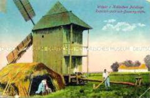 Ansicht russisch-polnischer Bauerngehöfte