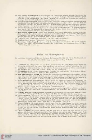Waffen und Rüstungsstücke (Nr. 773-846)