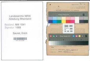 Entnazifizierung Erich Sauret , geb. 12.04.1910 (Spediteur)