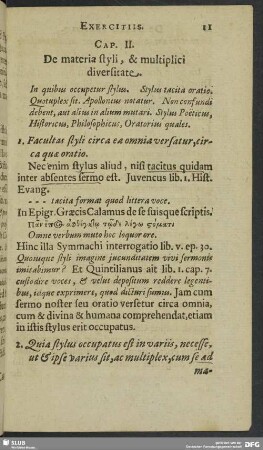 Cap. II. De materiae styli, & multiplici diversitate