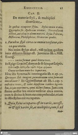 Cap. II. De materiae styli, & multiplici diversitate