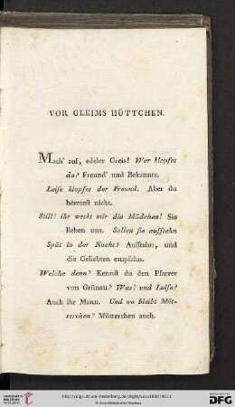 Vor Gleims Hüttchen