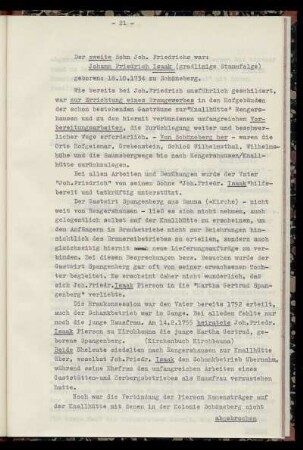 Johann Friedrich Isaak Pierson einschl. Kath. Dorothea Viehmann / Pierson und Übernahme der Gasthalterei Knallhütte durch Keim - Bettenhäuser