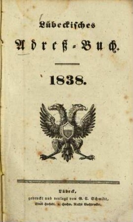 Lübeckisches Adressbuch. 1838, 1838
