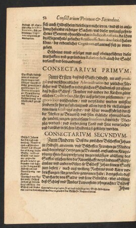 Consectarium Primum.