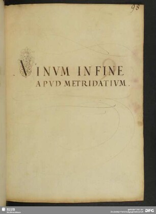Vinum infine apud metridatium.