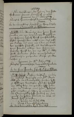 Übersendung eines Schreiben des Königs an Professor Gauss anlässlich seines Doktorjubiläums.