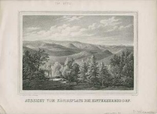 Aussicht vom Königsplatz bei Hinterhermsdorf in der Sächsischen Schweiz, Lithographie, um 1845 : Aussicht vom Königsplatz bei Hinterhermsdorf / N. d. Natur gez. u. lith. v. C. W. Arldt. - [S.l.] : Pech , [um 1845]. - 1 Kunstbl. : Lithogr. ; 21 x 14 cm