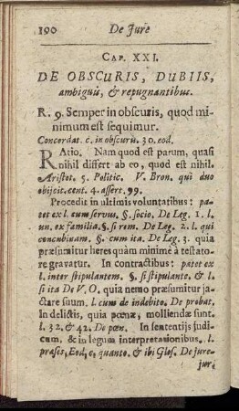 Cap. XXI. De Obscuris, Dubiis, ambiguis, & repugnantibus.